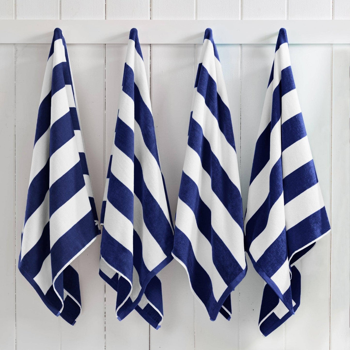 Cotton Velour Cabana Stripe Beach Towel