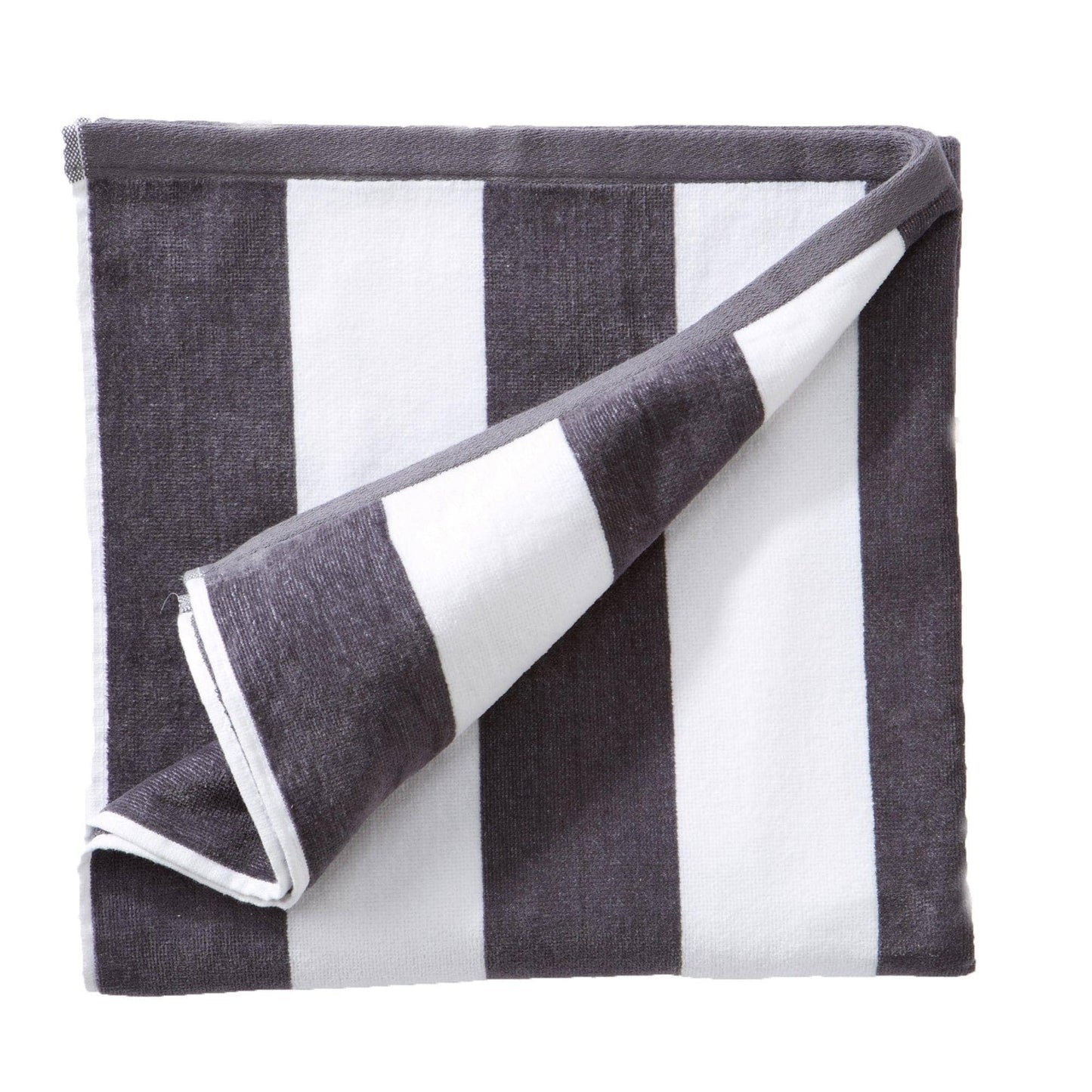 Cotton Velour Cabana Stripe Beach Towel