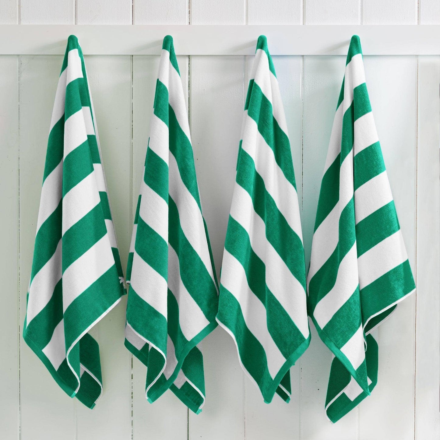 Cotton Velour Cabana Stripe Beach Towel