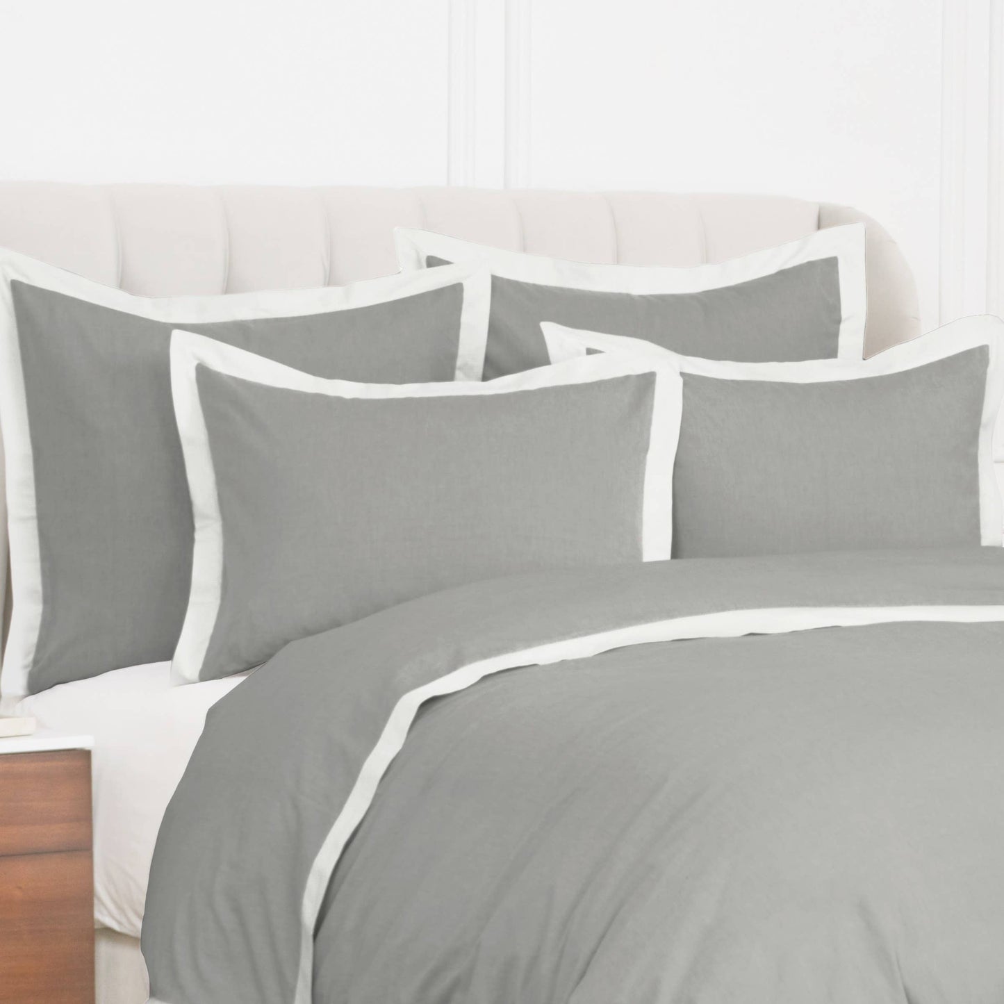 Digby Premium Cotton Duvet Cover Set with Contrast Border