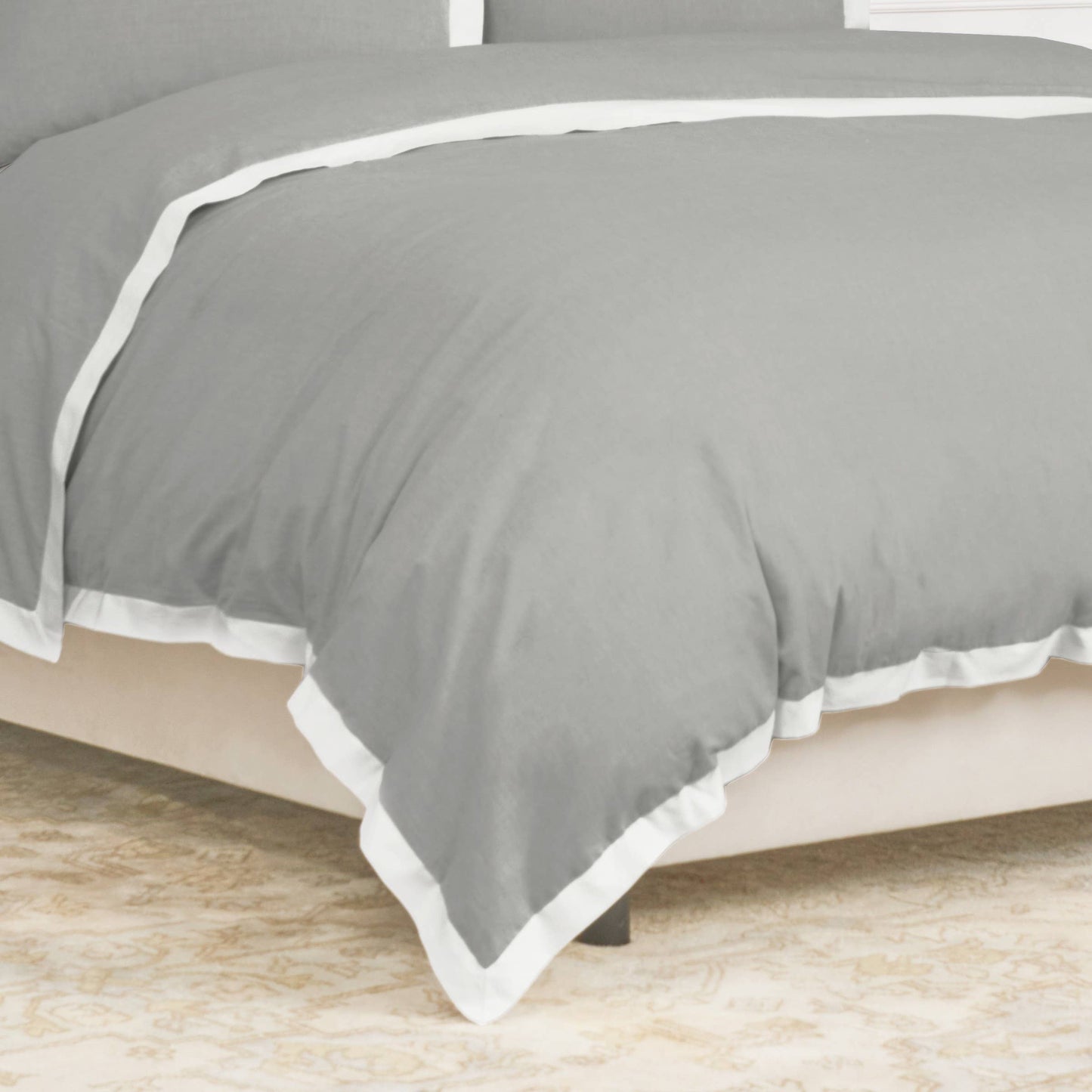 Digby Premium Cotton Duvet Cover Set with Contrast Border