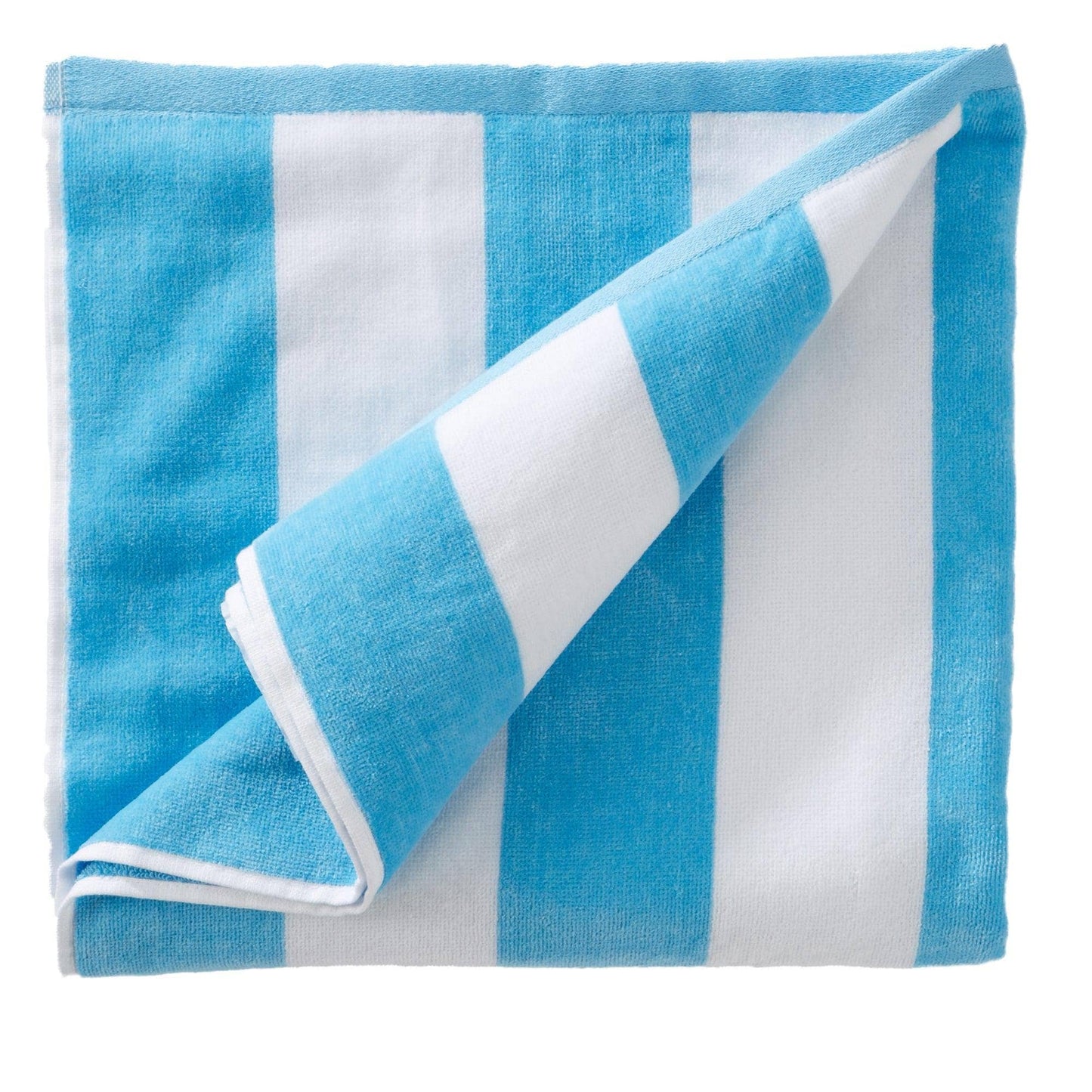 Cotton Velour Cabana Stripe Beach Towel