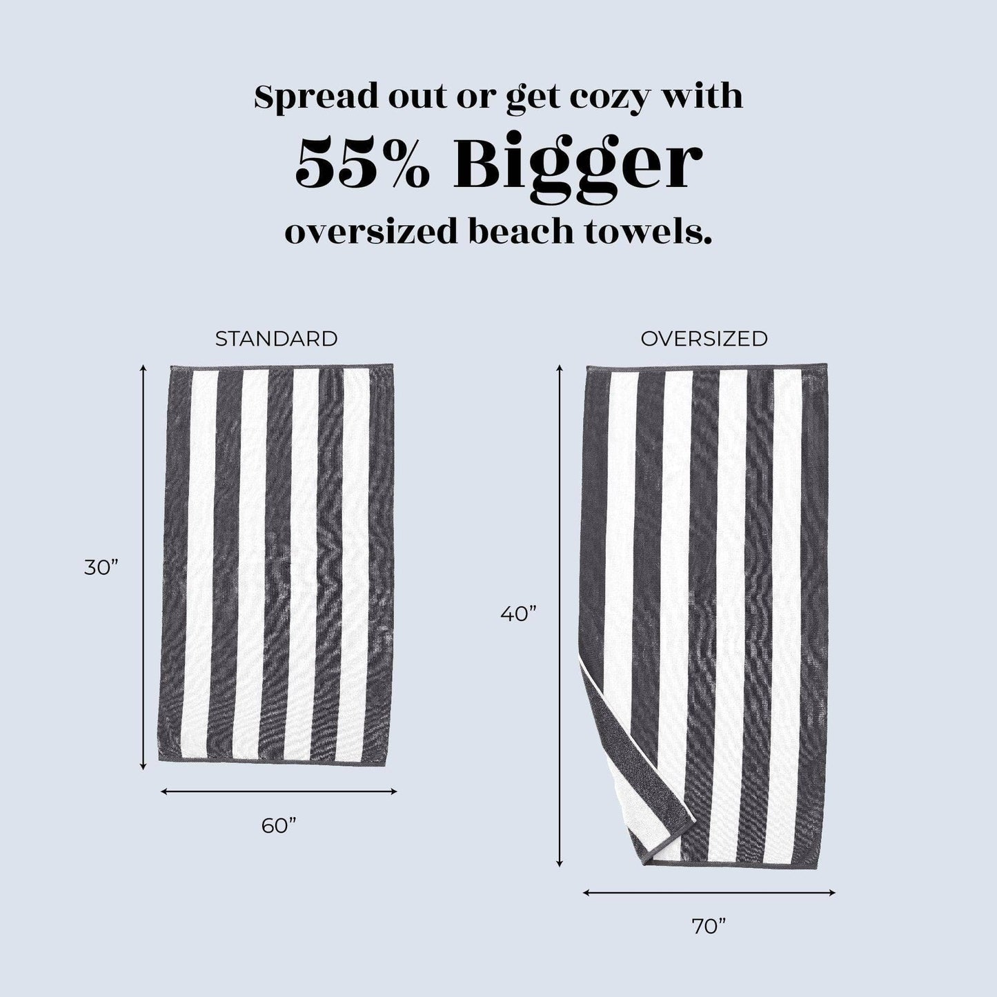 Cotton Velour Cabana Stripe Beach Towel