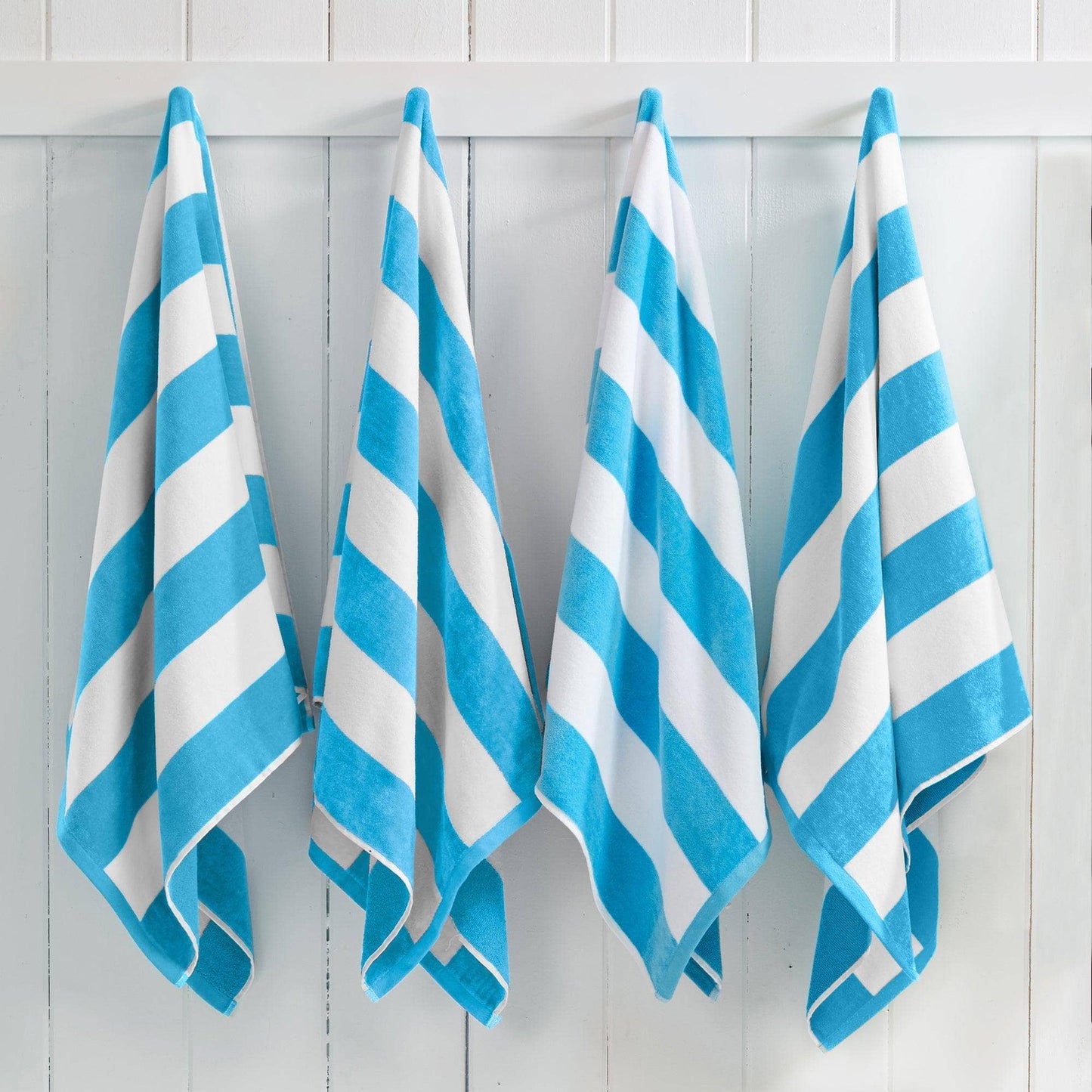 Cotton Velour Cabana Stripe Beach Towel
