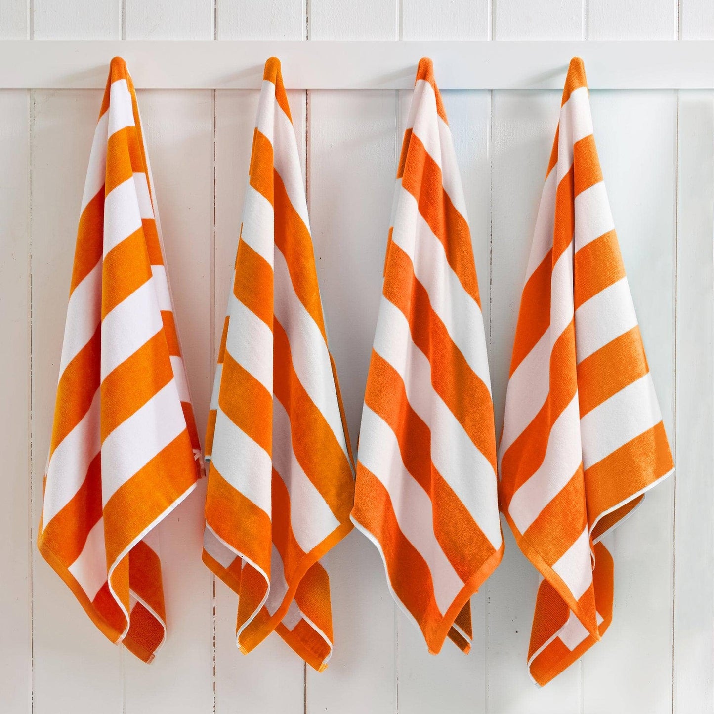 Cotton Velour Cabana Stripe Beach Towel
