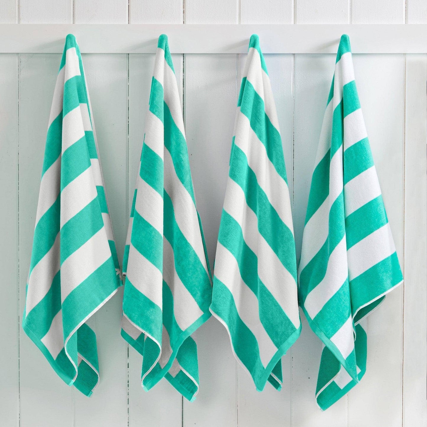 Cotton Velour Cabana Stripe Beach Towel