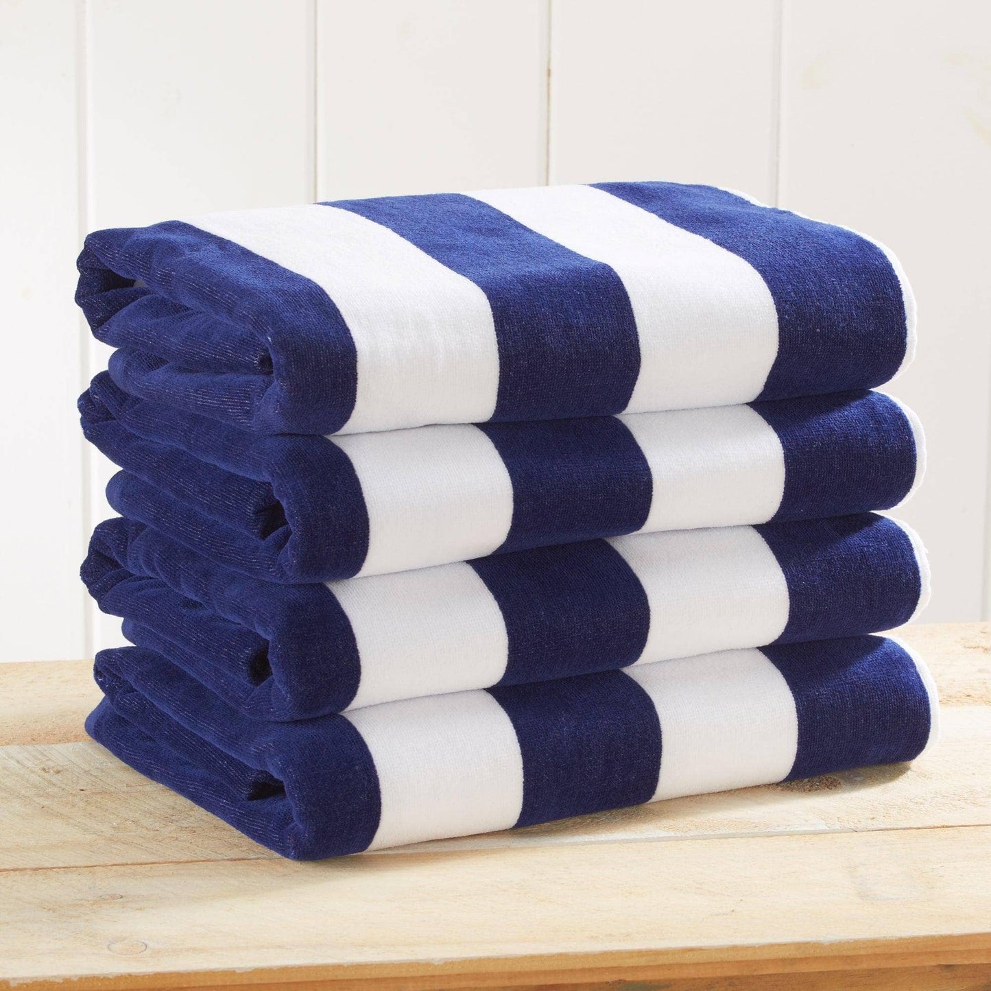 Cotton Velour Cabana Stripe Beach Towel