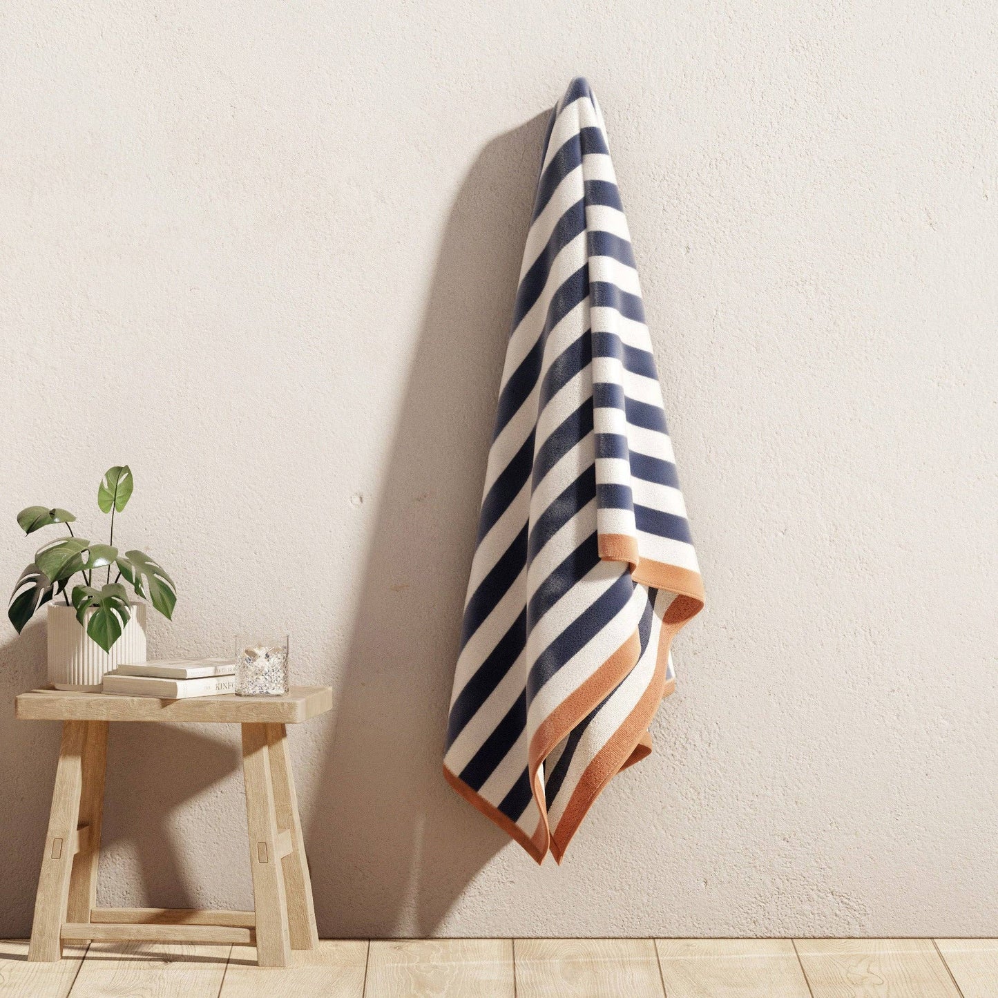 Oversized Striped Border Cabana Beach Towel