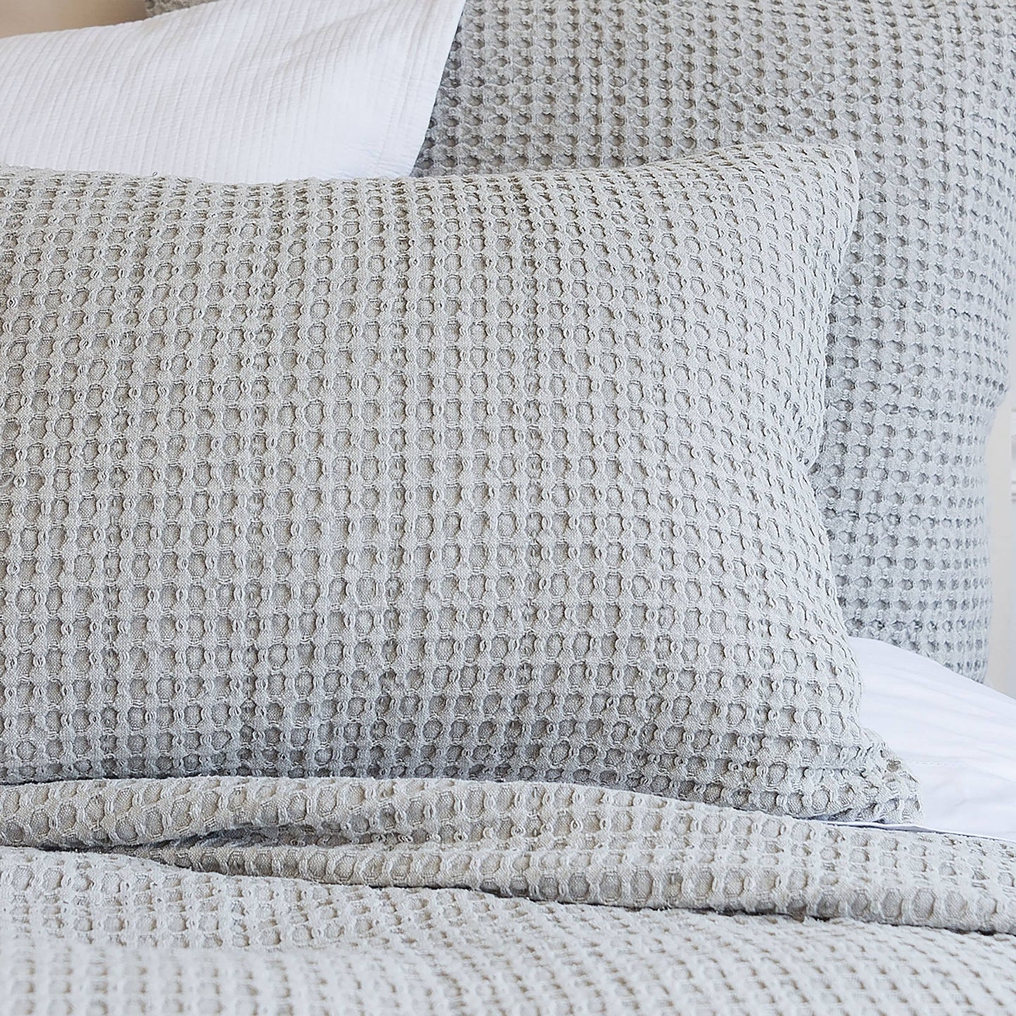 Waffle Pearl Grey Coverlet