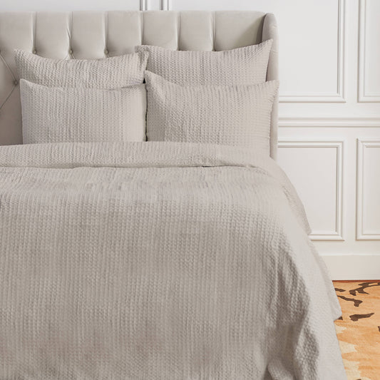 Waffle Pearl Grey Coverlet