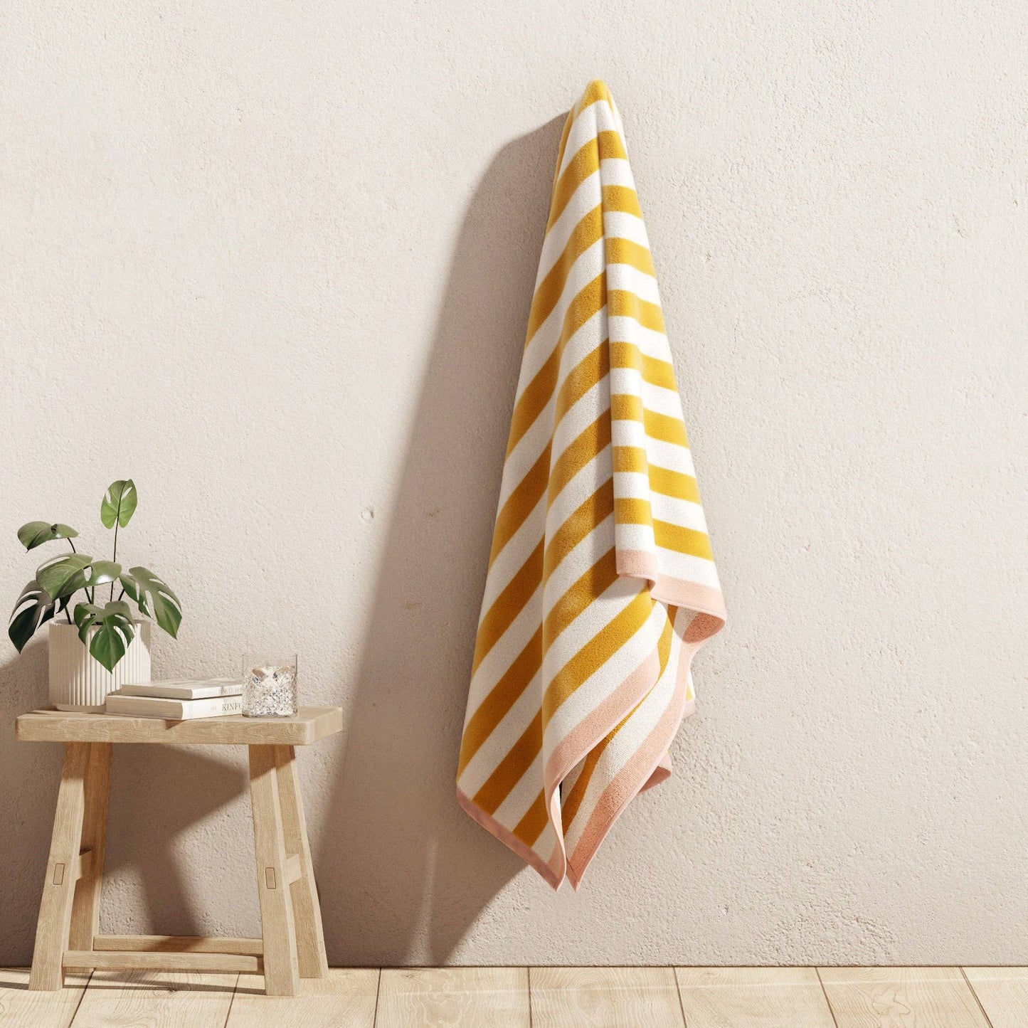 Oversized Striped Border Cabana Beach Towel