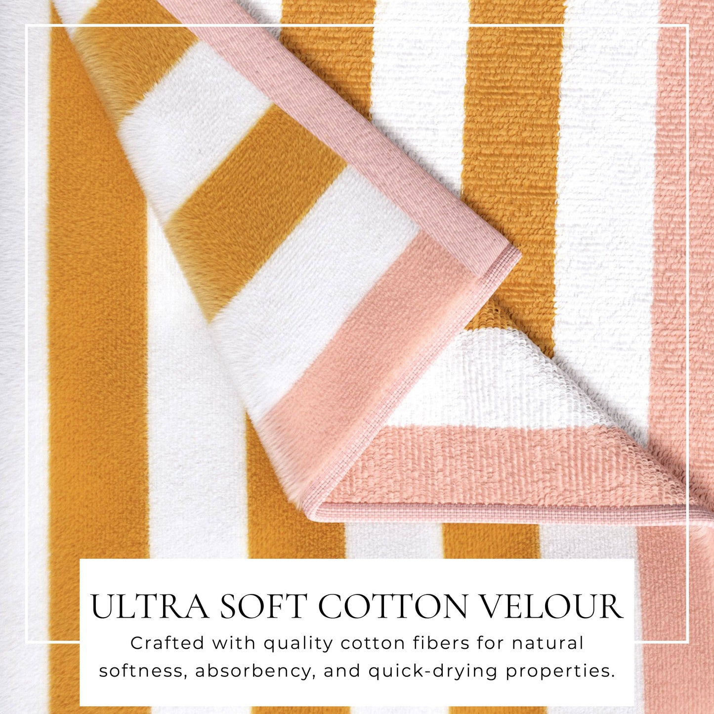 Oversized Striped Border Cabana Beach Towel