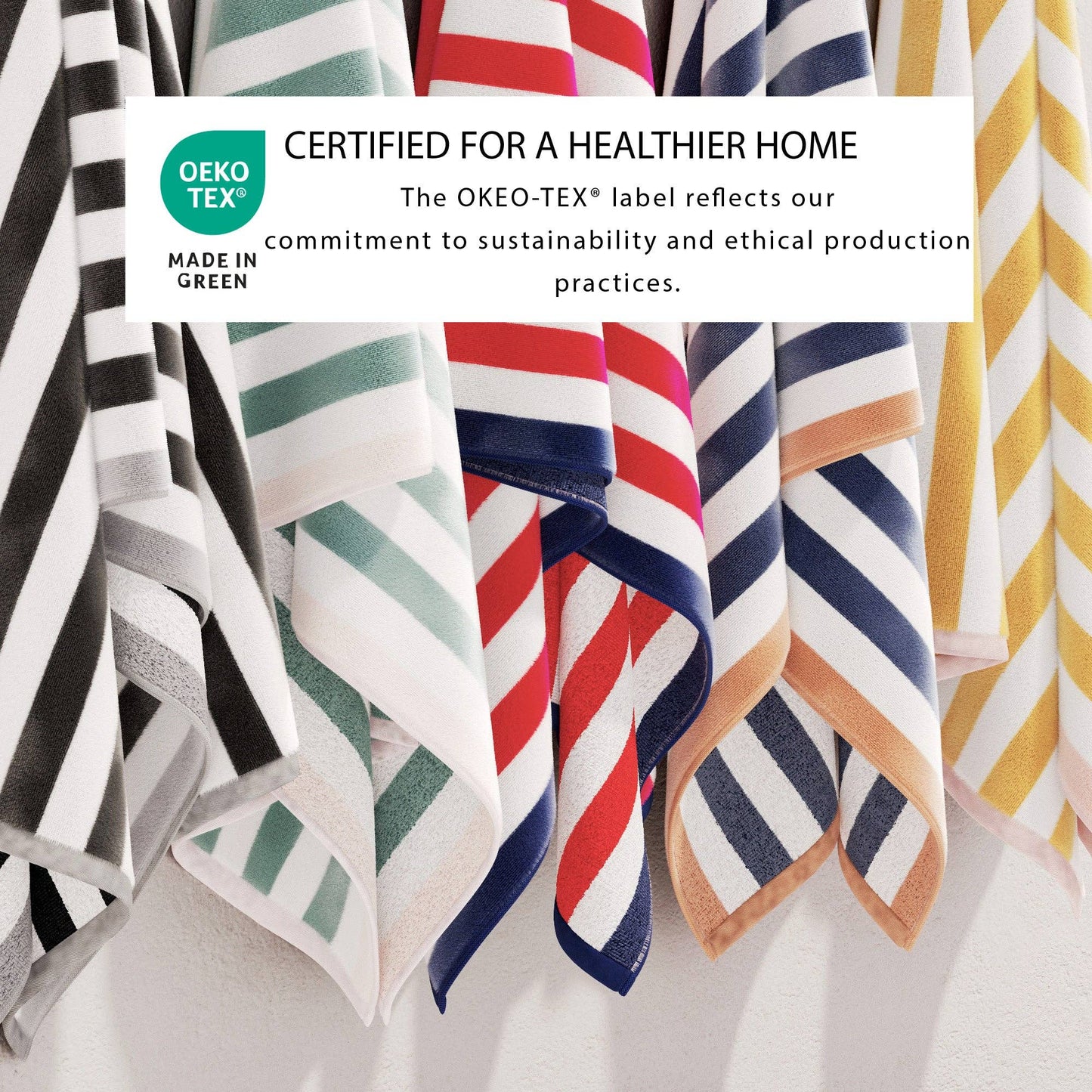 Oversized Striped Border Cabana Beach Towel