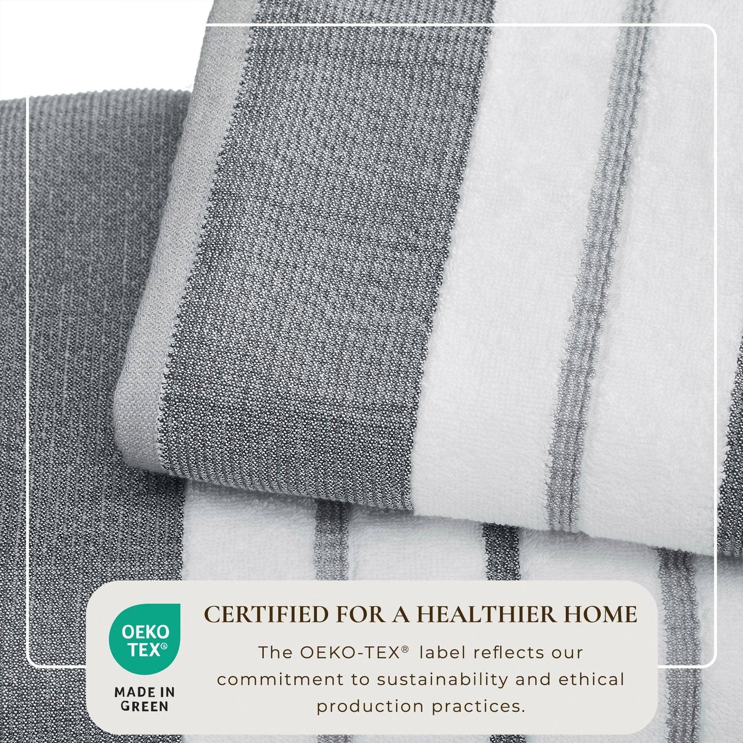 Decorative Cotton Stripe Bath Towel Set - Noelle Collection