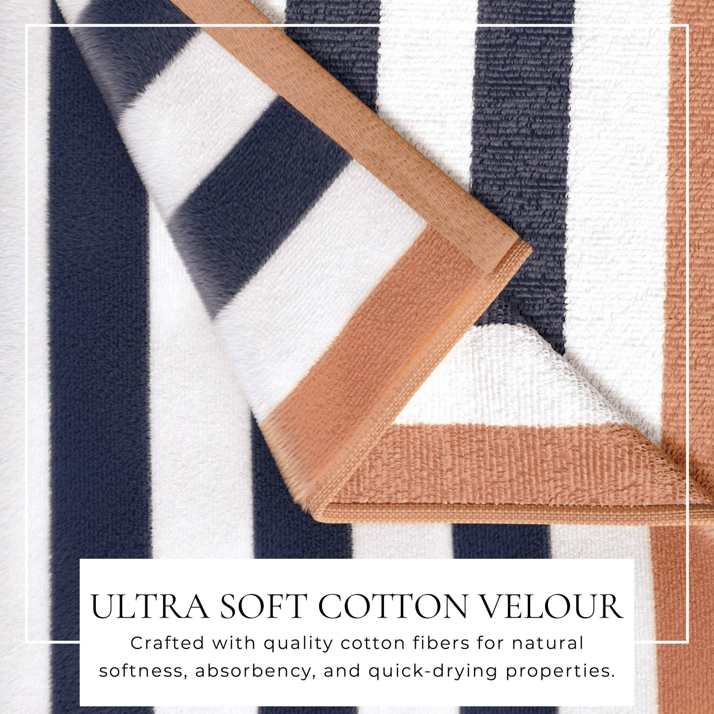 Oversized Striped Border Cabana Beach Towel