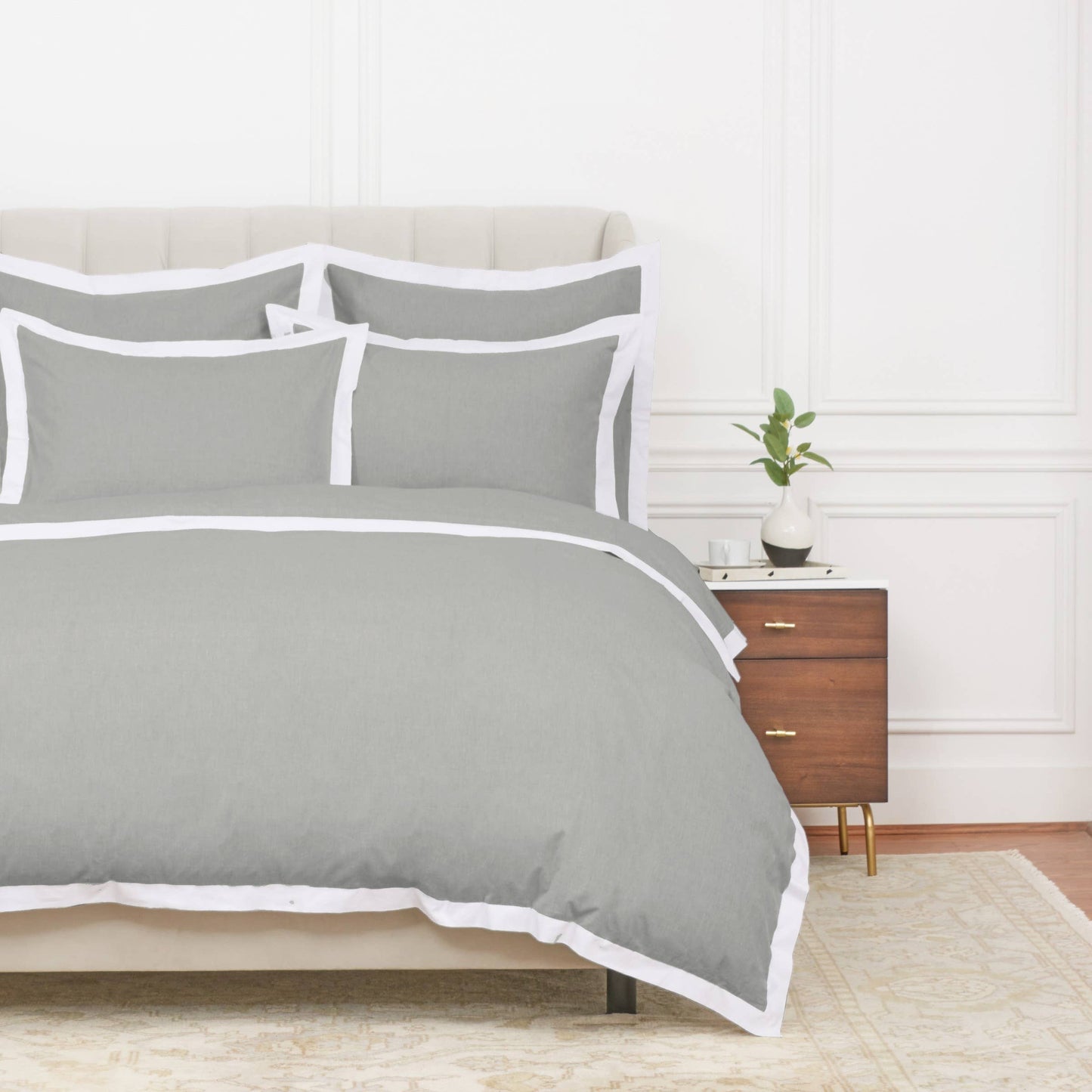 Digby Premium Cotton Duvet Cover Set with Contrast Border