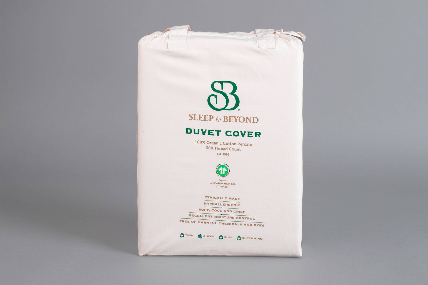 100% Organic Cotton 300TC Percale Duvet Cover Set