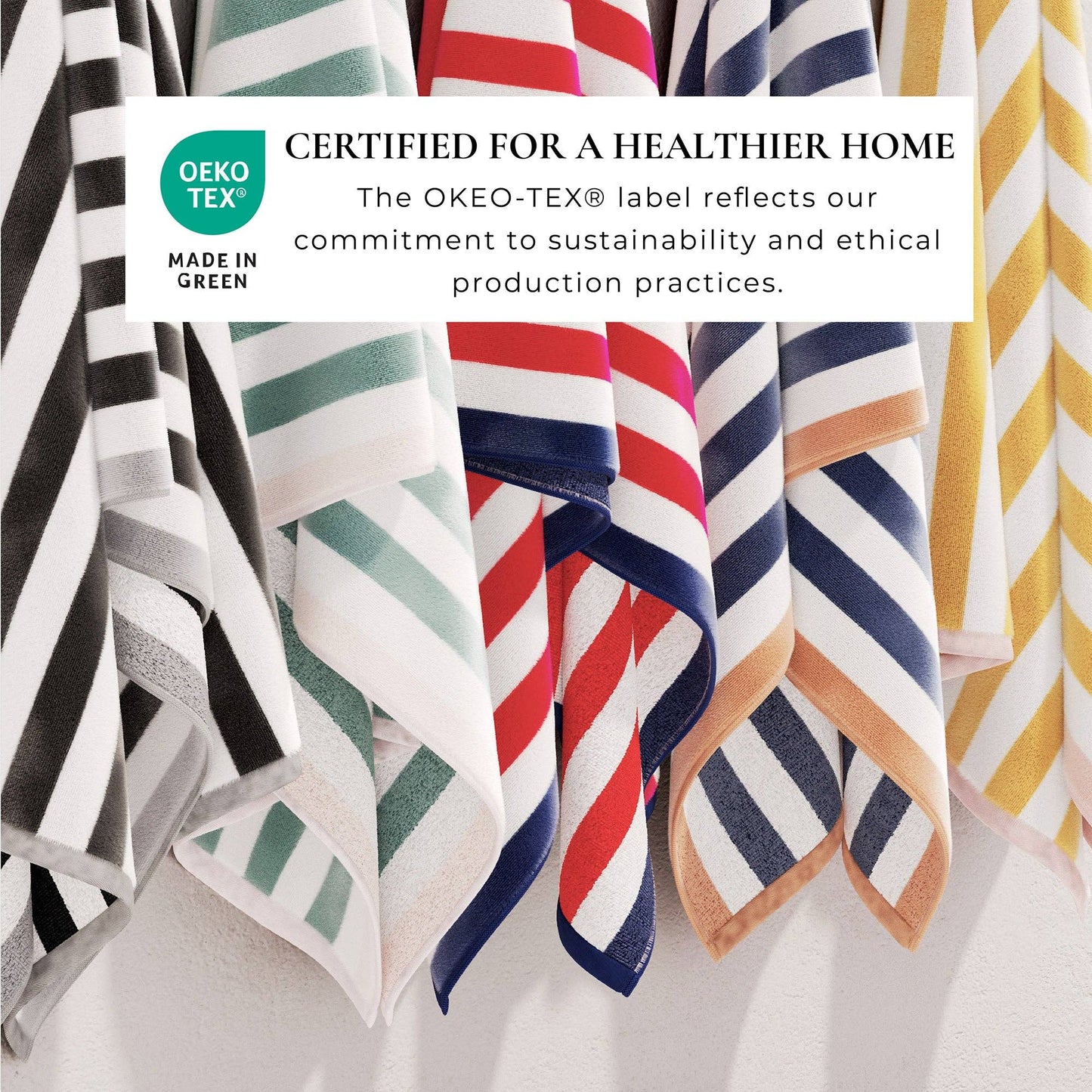 Oversized Striped Border Cabana Beach Towel
