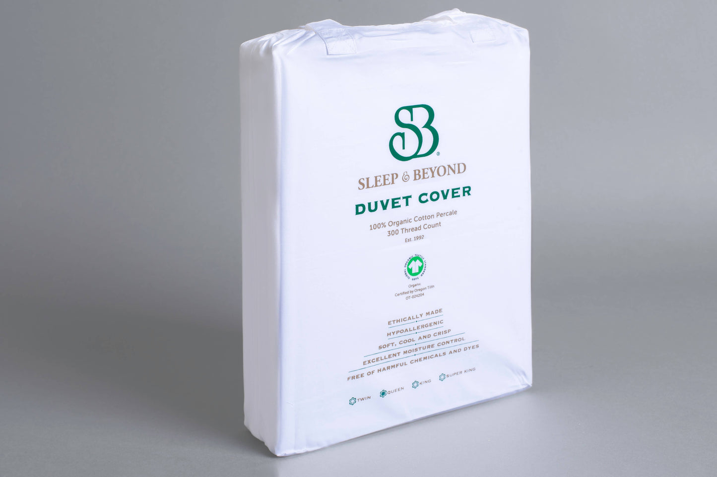 100% Organic Cotton 300TC Percale Duvet Cover Set